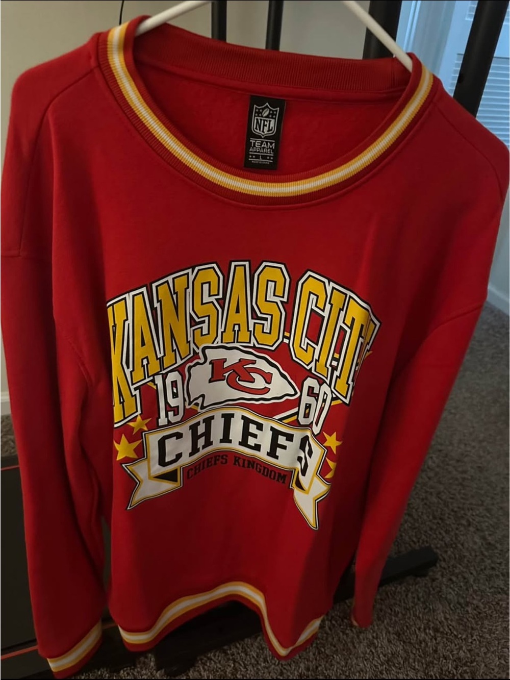 NFL Kansas City Chiefs Red Crewneck with Yellow & White Graphics